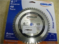 Six Oshlun 6.5"x5/8"x48t metal cutting blades