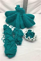 D1) TEAL CROCHET DRESS,