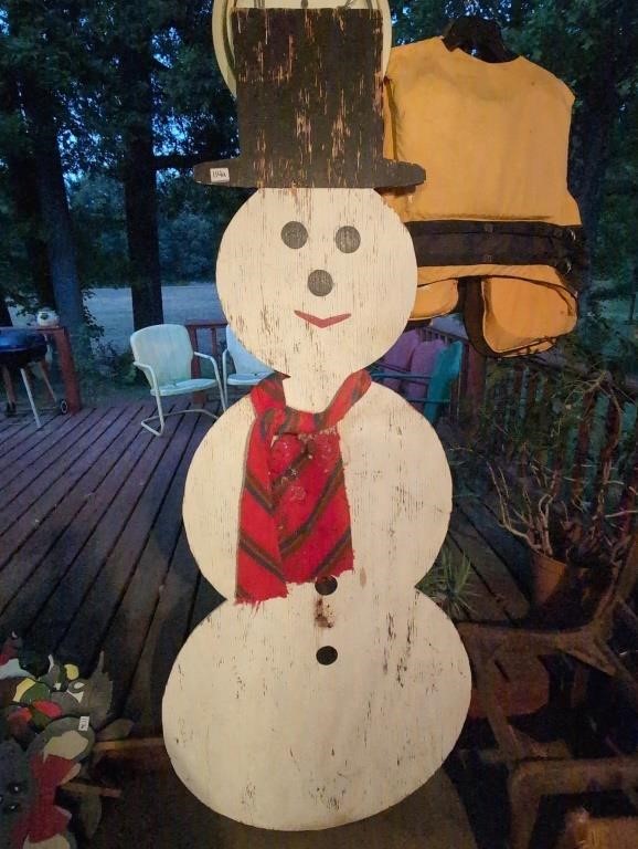 Homemade 6ft tall wood snowman