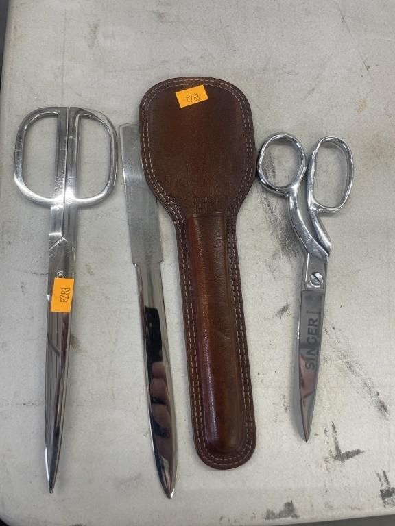 Singer scissors, letter opener and scissors