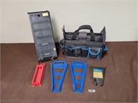 Wrench organizer, tool bag, bold container