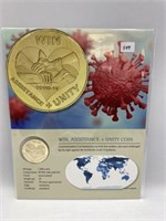 COIN - GOLD FOIL -COMMEMORATIVE COVID (WIN