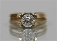 14kt YELLOW GOLD DIAMOND SOLITAIRE RING