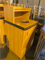 Pecan trash cabinet without lower bin