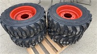 Set 4 New Skid Steer Tires & Rims