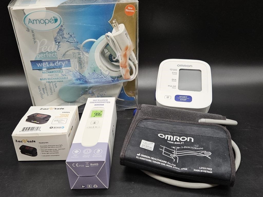Omron BP, Infared Thermometer, Pulse Oximeter,
