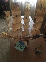 Two ships made from Cattle horns