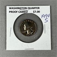 1974S Washington Quarter Proof Cameo
