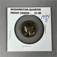 1974S Washington Quarter Proof Cameo