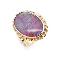 Vintage opal triplet and 9ct yellow gold ring