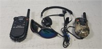 2 Motorola 2-Way Radios, Headset & Sunglasses