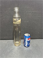 LINCO MARATHON GLASS OIL BOTTLE ORIGINAL PYRO