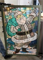 Lighted Santa Christmas Window Screen