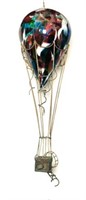 Art Glass Hot Air Balloon with Metal Basket