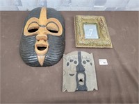 Wall art masks and miror