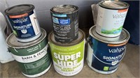 Partial cans of paint