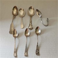 7 Sterling Spoons assorted