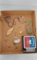 FOSSIL WATCH BOX-  PINS- NECKLACES AND MORE