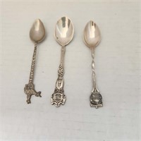 3 sterling souvenir spoons