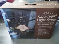 Courtyard light string 42 ft with 10 weatherproof