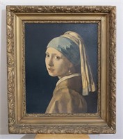 Framed Johannes Vermeer Girl With A Pearl Earring