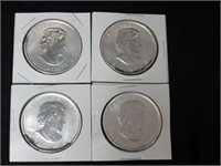 4 Canadian 5 dollar coins
