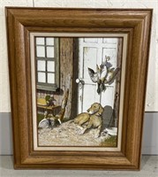 (AF) H.Hargrove Duck Hunt Oil On Canvas