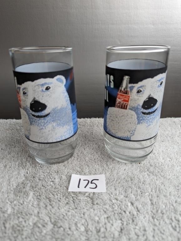 2 Coca Cola Polar Bear Glasses