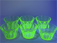 Vintage Uranium Vaseline Glass Punch Glasses
