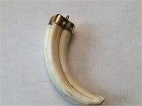 GENUINE GOLD TOPPED ANTIQUE BOAR TUSK