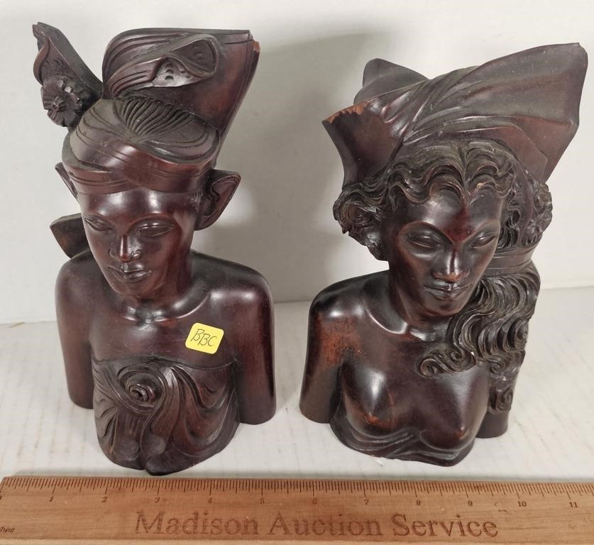 Wood Carved Busts
