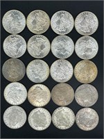 20 - uncirculated Morgan silver dollars
