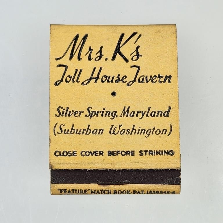 MRS. K'S DOLL HOUSE TAVERN FEATURE MATCHBOOK