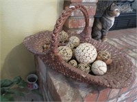 Clay Basket w/ Natural Material Balls