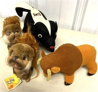 Lot of 4  Animals Plush and Rubber