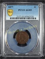 1877 Indian Head Cent AG3 PCGS