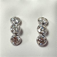 10K WHITE GOLD MOISSANITE(3.4CT)  EARRINGS