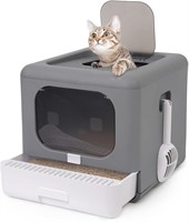 NEW $56 Foldable Enclosed Cat Litter Box