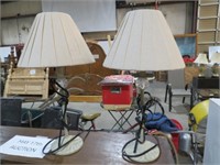 PAIR OF UNIQUE TABLE LAMPS WITH SHADES