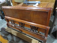 CHERRY FINISH FULL SIZE BED WITH RAILS