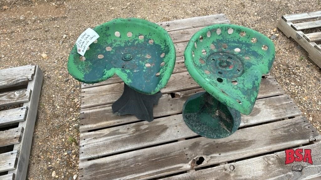 2 Steel Tractor Seats Made into Stools