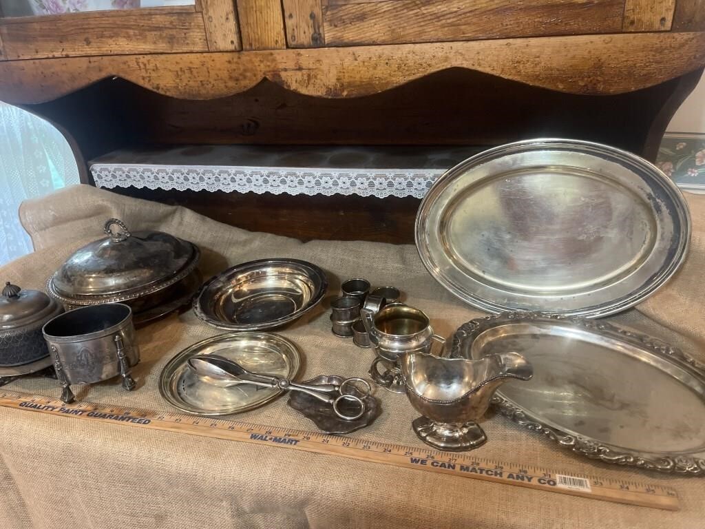 Silver Plate Lot- Most items are stamped