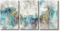 Abstract Wall Art Teal Picture (48''W x 26''H)