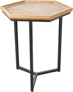 GIFTTROVE Hexagon Rattan Weaving Side Table
