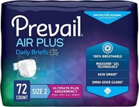Prevail Air Plus Daily Brief, Size 2, 18 Ct., 4 Pk