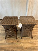 LaCor Lanai Small Aluminum Faux Wicker Side Tables