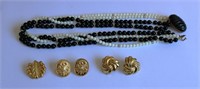 Sterlig Silver & Gold Earrings w Necklace
