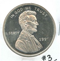 1 oz .999 Fine Silver Round - Lincoln Cent Design