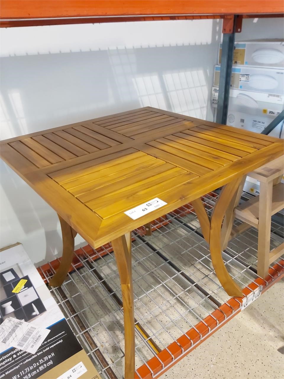 (New) Teak Square Wood Outdoor Dining Table