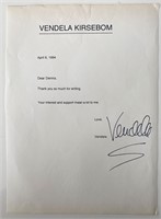 Vendela Kirsebom signed letter